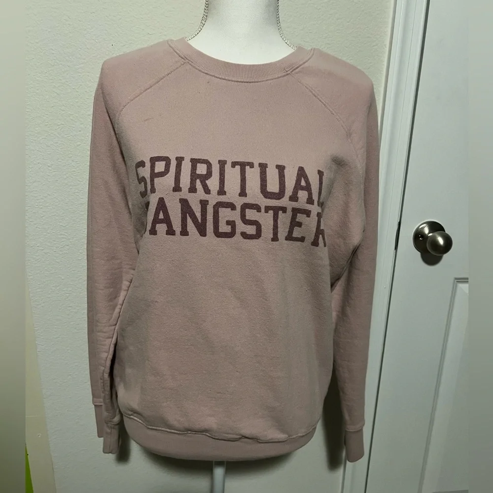 Spiritual Gangster | Pink Mauve Cotton Crew Neck Sweatshirt